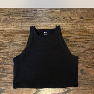 TNA Black Sleeveless Fitted Crop Tank
